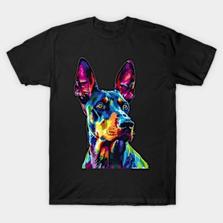 Doberman Colorfull Pop Art Design For Dog Onwer T-Shirt